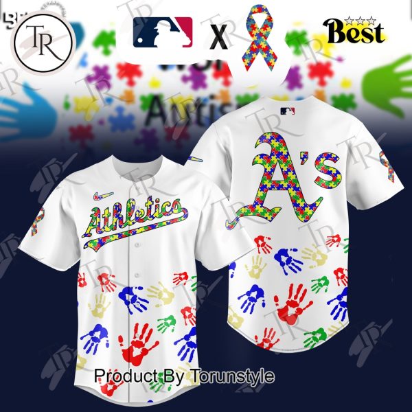 Athletics 2025 Autism Awareness Special Edition Baseball Jersey