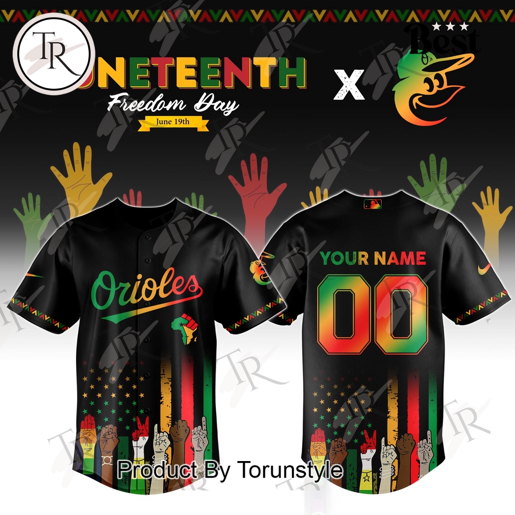 Baltimore Orioles X Juneteenth Freedom Day 2025 Custom Name  Edition Baseball Jersey