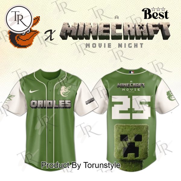 Baltimore Orioles x A Minecraft Movie Night 2025 Limnited Edition Baseball Jersey