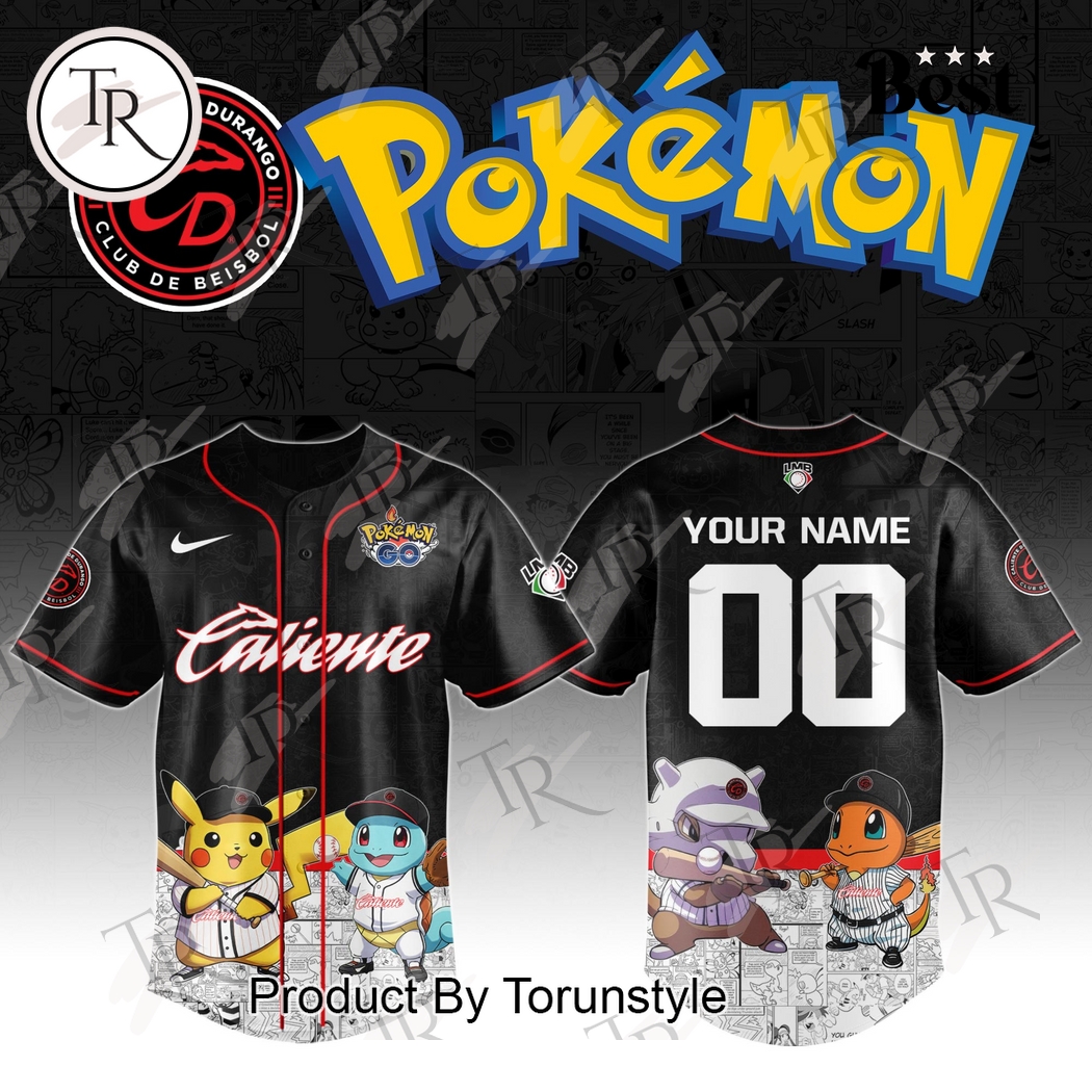 Caliente De Durango 2025 Pokemon Custom Name Limited Edition Baseball Jersey Caliente De Durango 2025 Pokemon Custom Name Limited Edition Baseball Jersey