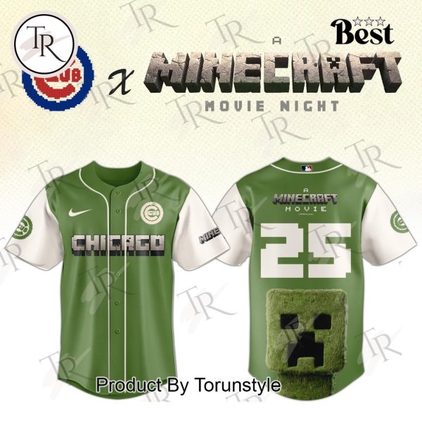 Chicago Cubs x A Minecraft Movie Night 2025 Limnited Edition Baseball Jersey