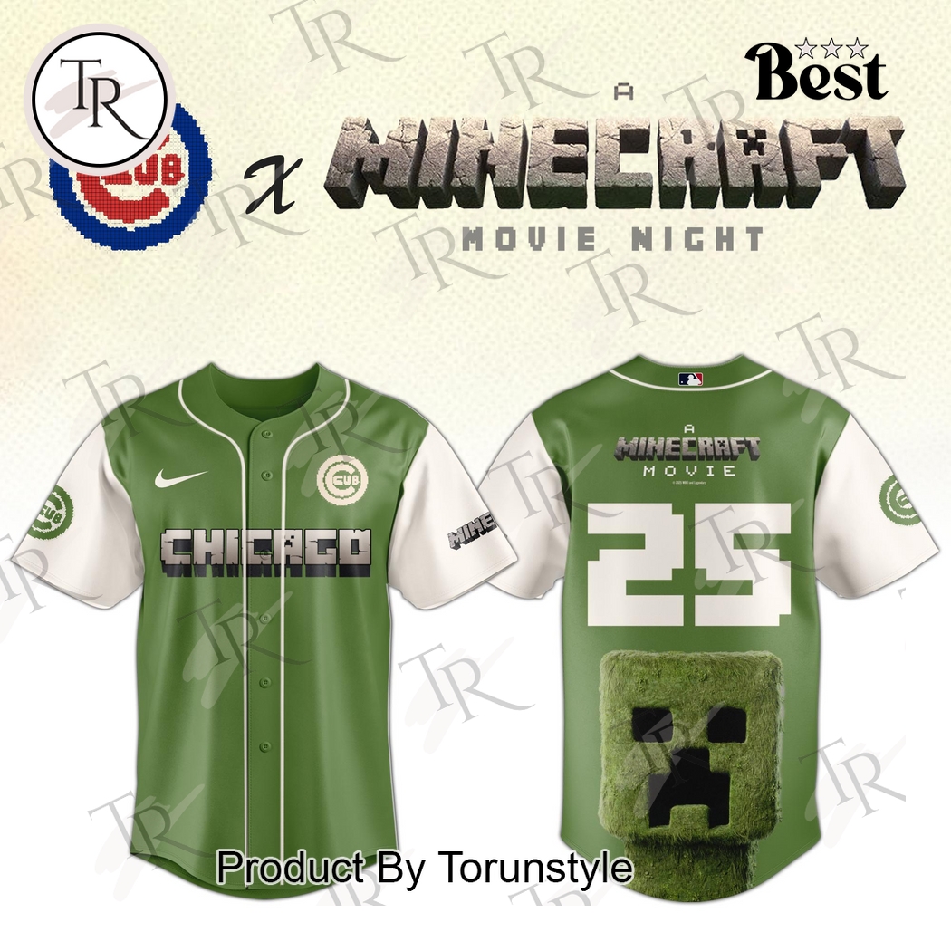 Chicago Cubs x A Minecraft Movie Night 2025 Limnited Edition Baseball Jersey Chicago Cubs x A Minecraft Movie Night 2025 Limnited Edition Baseball Jersey