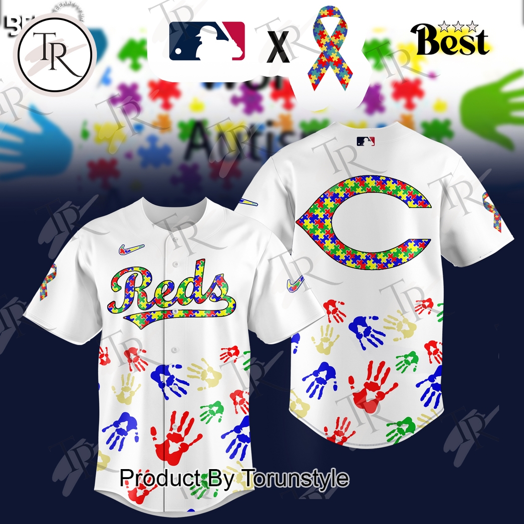 Cincinnati Reds 2025 Autism Awareness Special Edition Baseball Jersey Cincinnati Reds 2025 Autism Awareness Special Edition Baseball Jersey