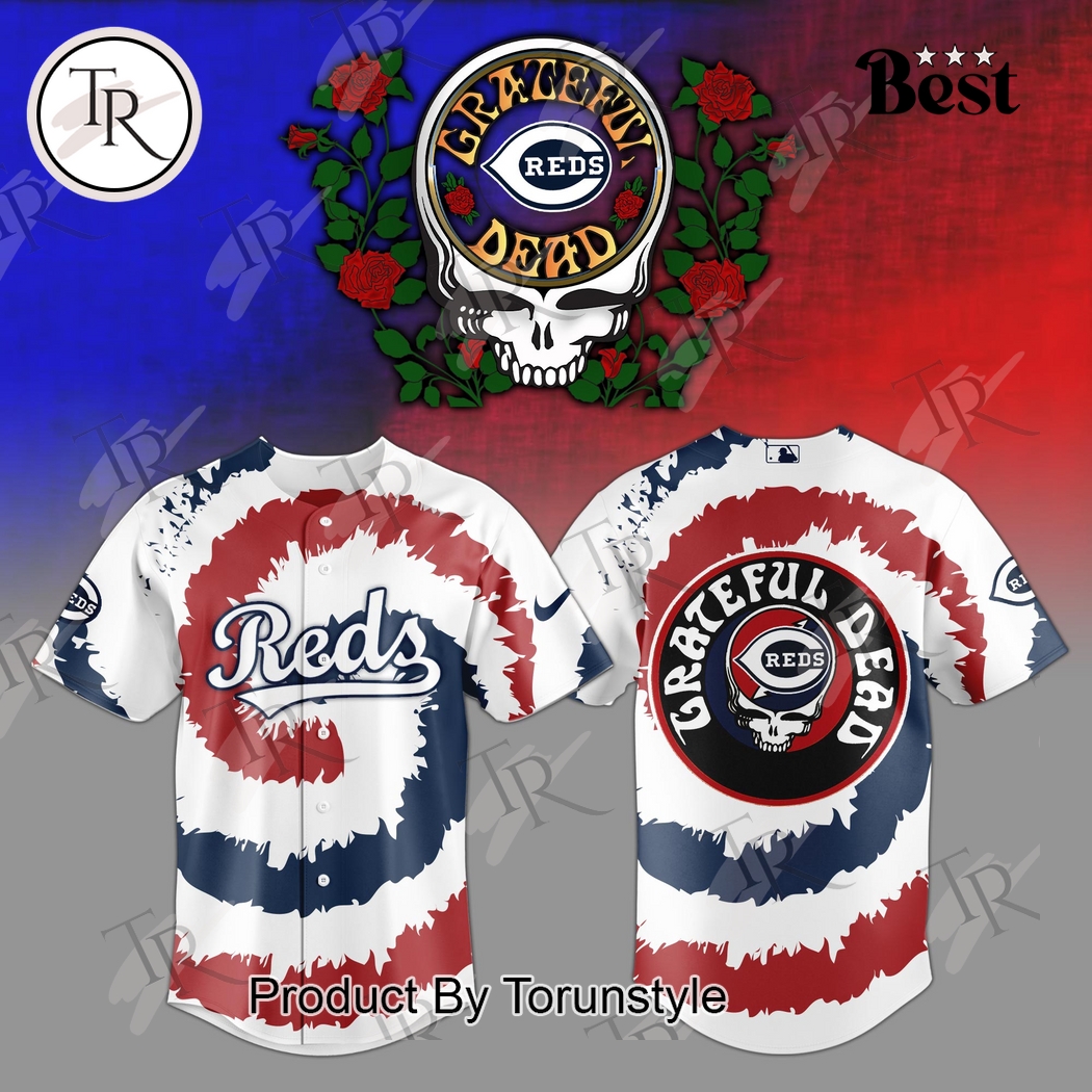 Cincinnati Reds Grateful Dead 2025 Special Edition Baseball Jersey Cincinnati Reds Grateful Dead 2025 Special Edition Baseball Jersey
