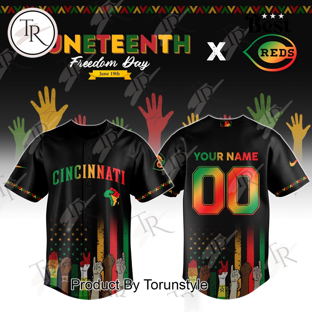 Cincinnati Reds X Juneteenth Freedom Day 2025 Custom Name Limited Edition Baseball Jersey Cincinnati Reds X Juneteenth Freedom Day 2025 Custom Name Limited Edition Baseball Jersey