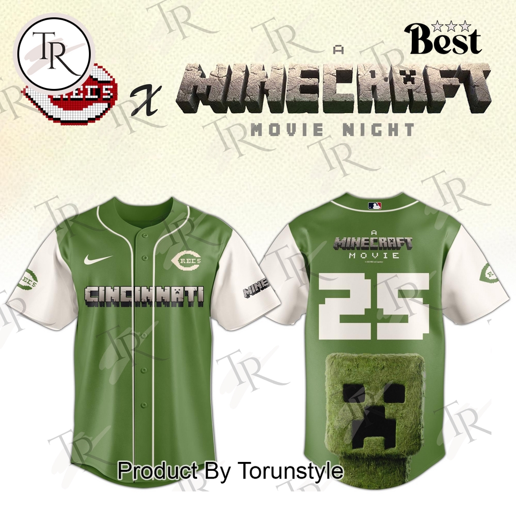 Cincinnati Reds x A Minecraft Movie Night 2025 Limnited Edition Baseball Jersey Cincinnati Reds x A Minecraft Movie Night 2025 Limnited Edition Baseball Jersey