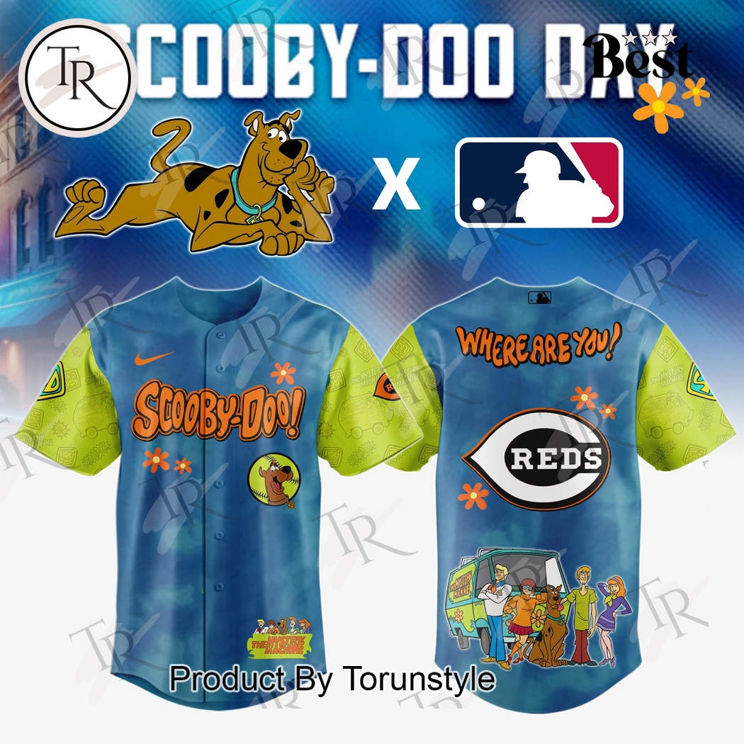 Cincinnati Reds X Scooby Doo Day 2025 Where Are You! Limited Edition Baseball Jersey Cincinnati Reds X Scooby Doo Day 2025 Where Are You! Limited Edition Baseball Jersey