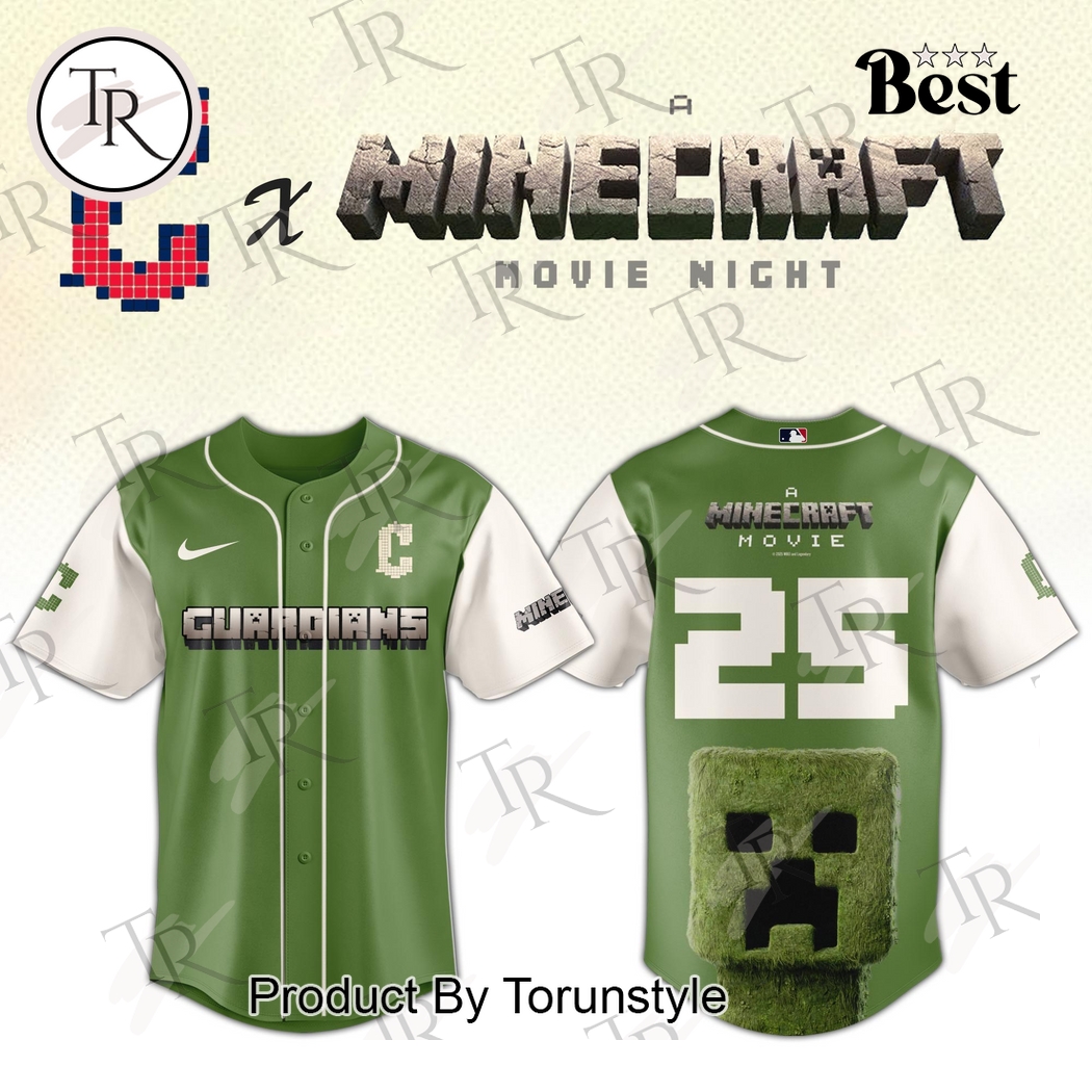 Cleveland Guardians x A Minecraft Movie Night 2025 Limnited Edition Baseball Jersey Cleveland Guardians x A Minecraft Movie Night 2025 Limnited Edition Baseball Jersey
