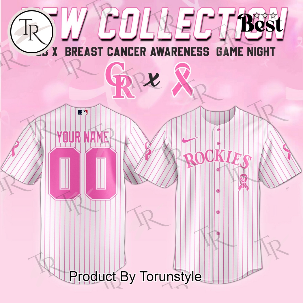 Colorado Rockies X Breast Cancer Awareness Game Night 2025 Custom Name Limited Edition Baseball Jersey Colorado Rockies X Breast Cancer Awareness Game Night 2025 Custom Name Limited Edition Baseball Jersey