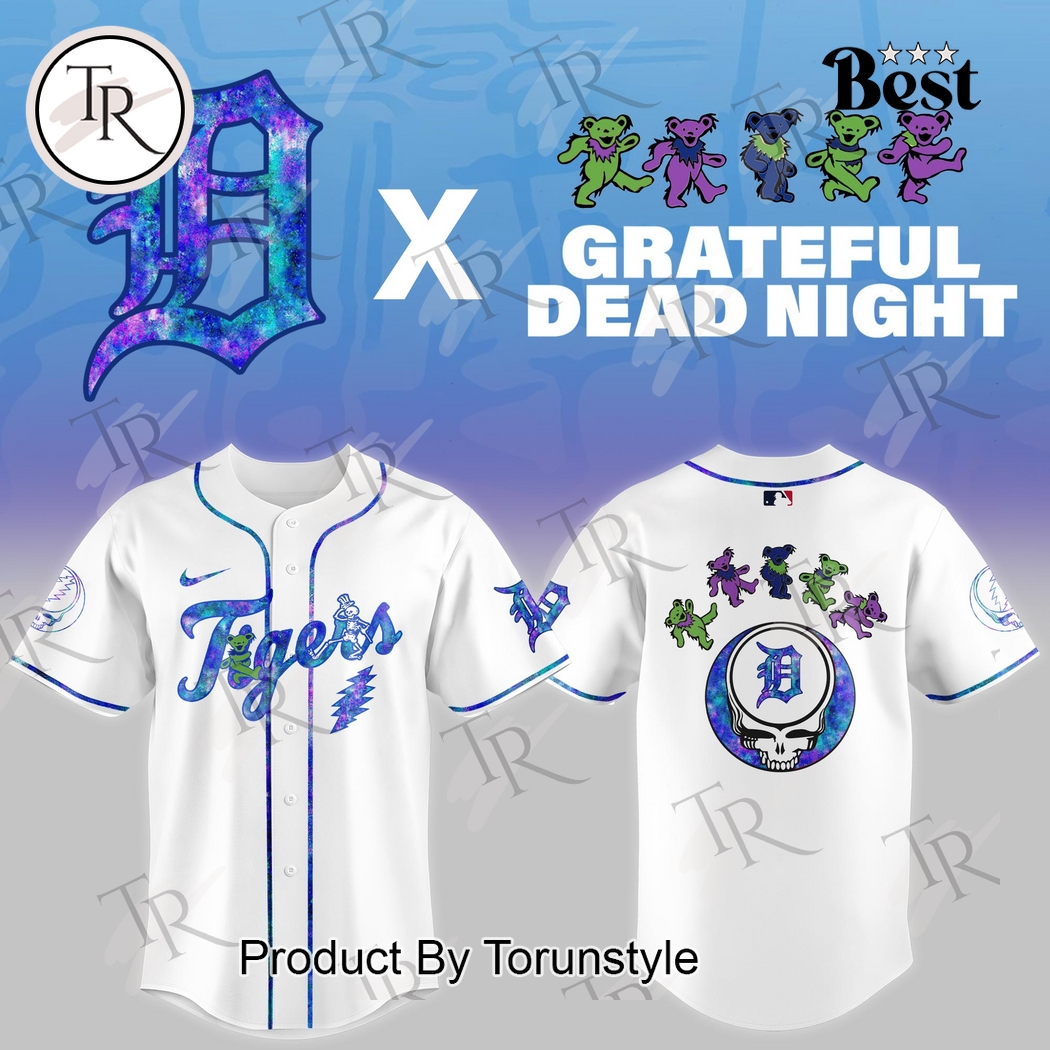 Detroit Tigers X Grateful Dead Night Game 2025 Limited Edition Baseball Jersey Detroit Tigers X Grateful Dead Night Game 2025 Limited Edition Baseball Jersey