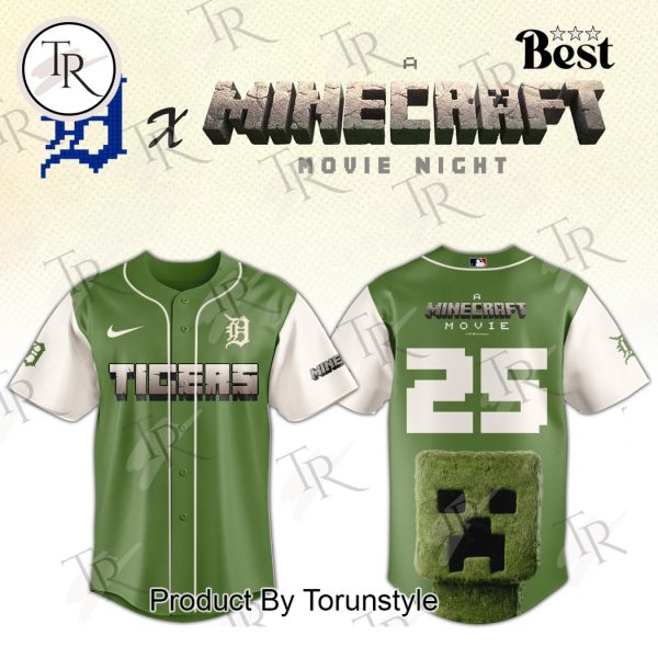 Detroit Tigers x A Minecraft Movie Night 2025 Limnited Edition Baseball Jersey