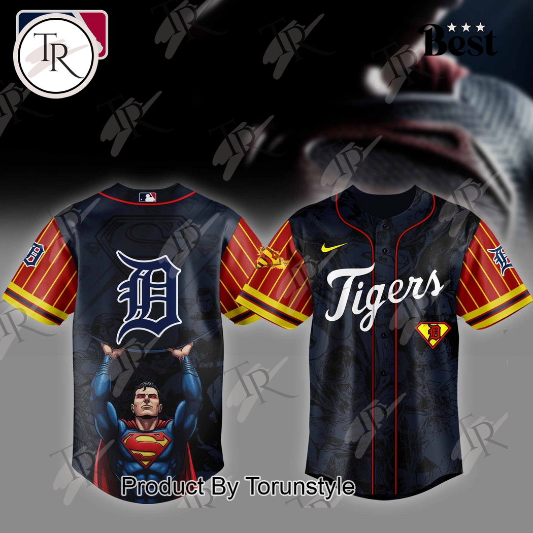 Detroit Tigers x Superman 2025 Special Edition Baseball Jersey Detroit Tigers x Superman 2025 Special Edition Baseball Jersey