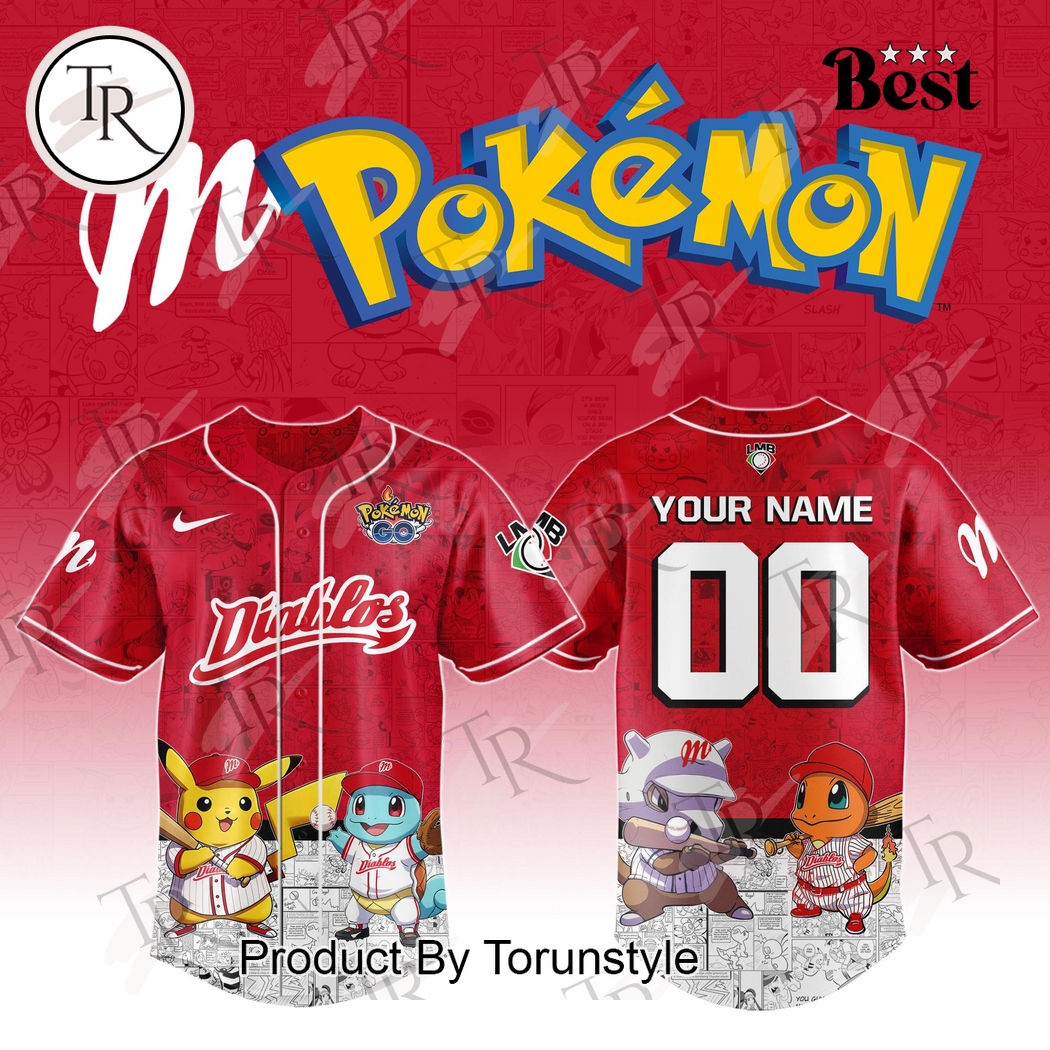 Diablos Rojos Del Mexico 2025 Pokemon Custom Name Limited Edition Baseball Jersey Diablos Rojos Del Mexico 2025 Pokemon Custom Name Limited Edition Baseball Jersey