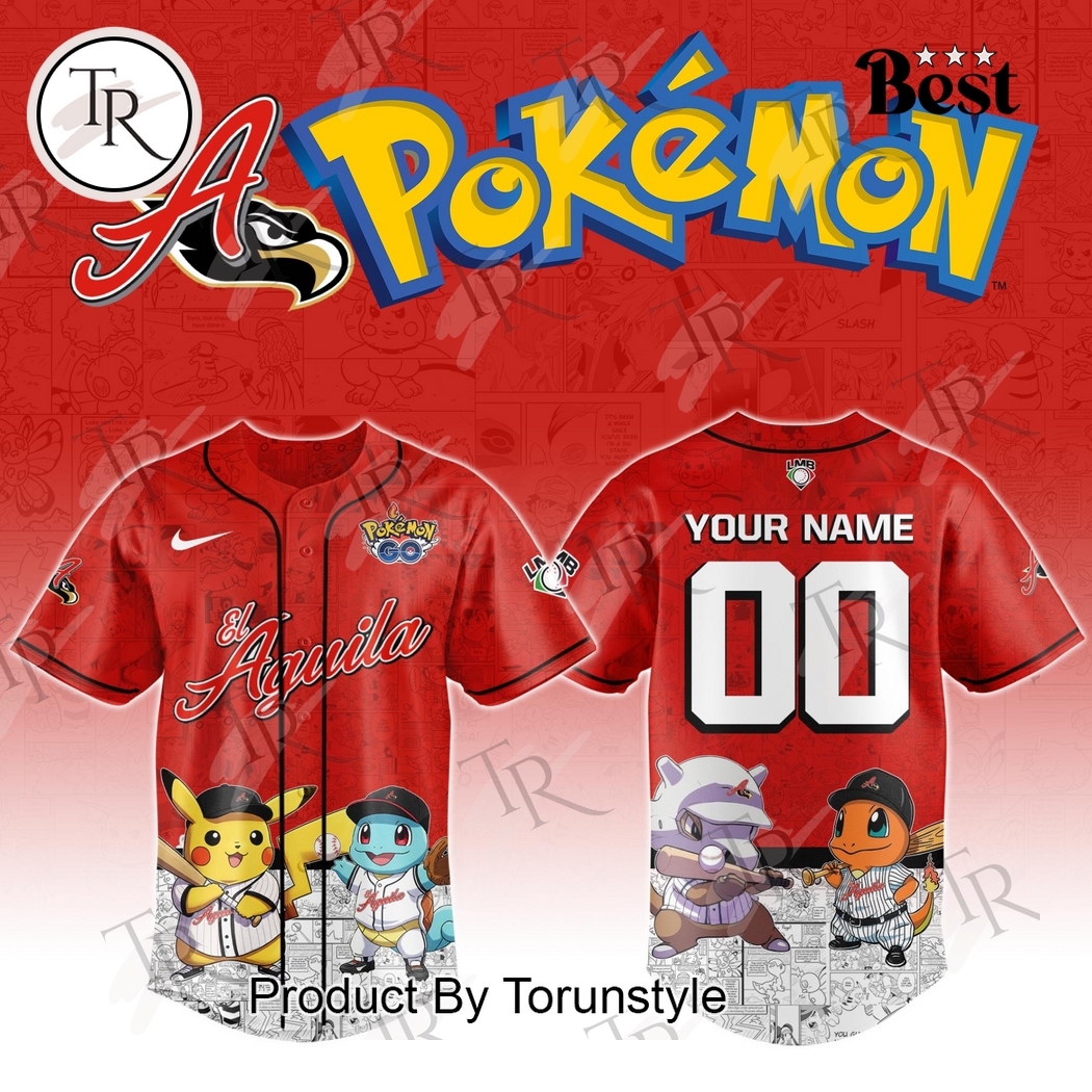 El Aguila De Veracruz 2025 Pokemon Custom Name Limited Edition Baseball Jersey El Aguila De Veracruz 2025 Pokemon Custom Name Limited Edition Baseball Jersey
