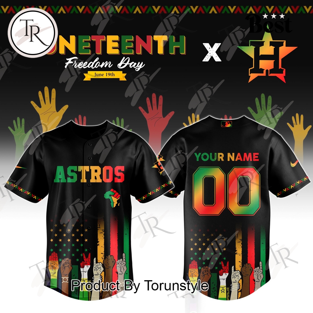 Houston Astros X Juneteenth Freedom Day 2025 Custom Name  Edition Baseball Jersey