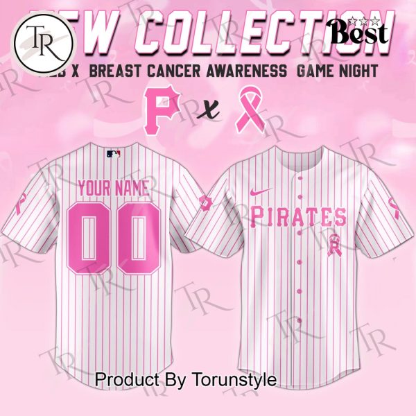 Pittsburgh Pirates X Breast Cancer Awareness Game Night 2025 Custom Name Limited Edition Baseball Jersey
