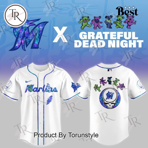 Miami Marlins X Grateful Dead Night Game 2025 Limited Edition Baseball Jersey