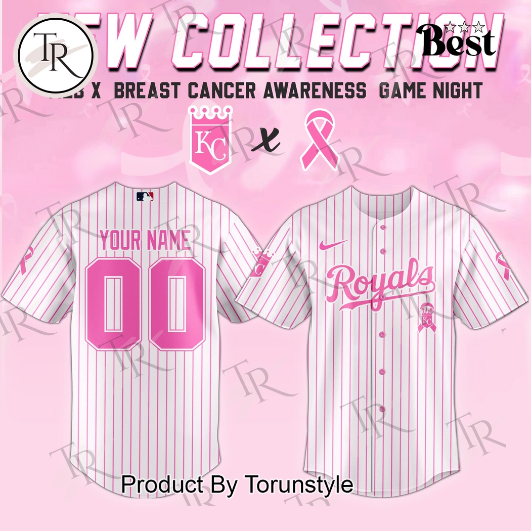 Kansas City Royals X Breast Cancer Awareness Game Night 2025 Custom Name Limited Edition Baseball Jersey Kansas City Royals X Breast Cancer Awareness Game Night 2025 Custom Name Limited Edition Baseball Jersey