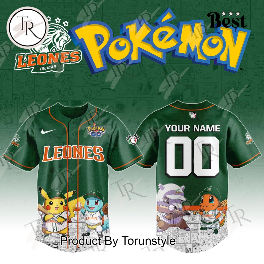 Leones De Yucatan 2025 Pokemon Custom Name Limited Edition Baseball Jersey Leones De Yucatan 2025 Pokemon Custom Name Limited Edition Baseball Jersey