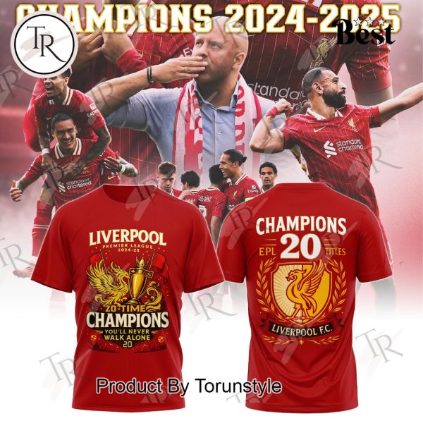 Liverpool Premier League 2024-25 20-Time Champions, You’ll Never Walk Alone Hoodie