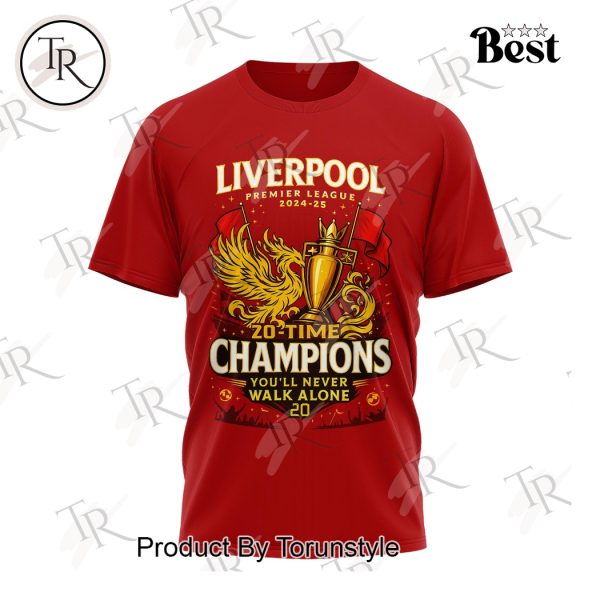 Liverpool Premier League 2024-25 20-Time Champions, You’ll Never Walk Alone Hoodie