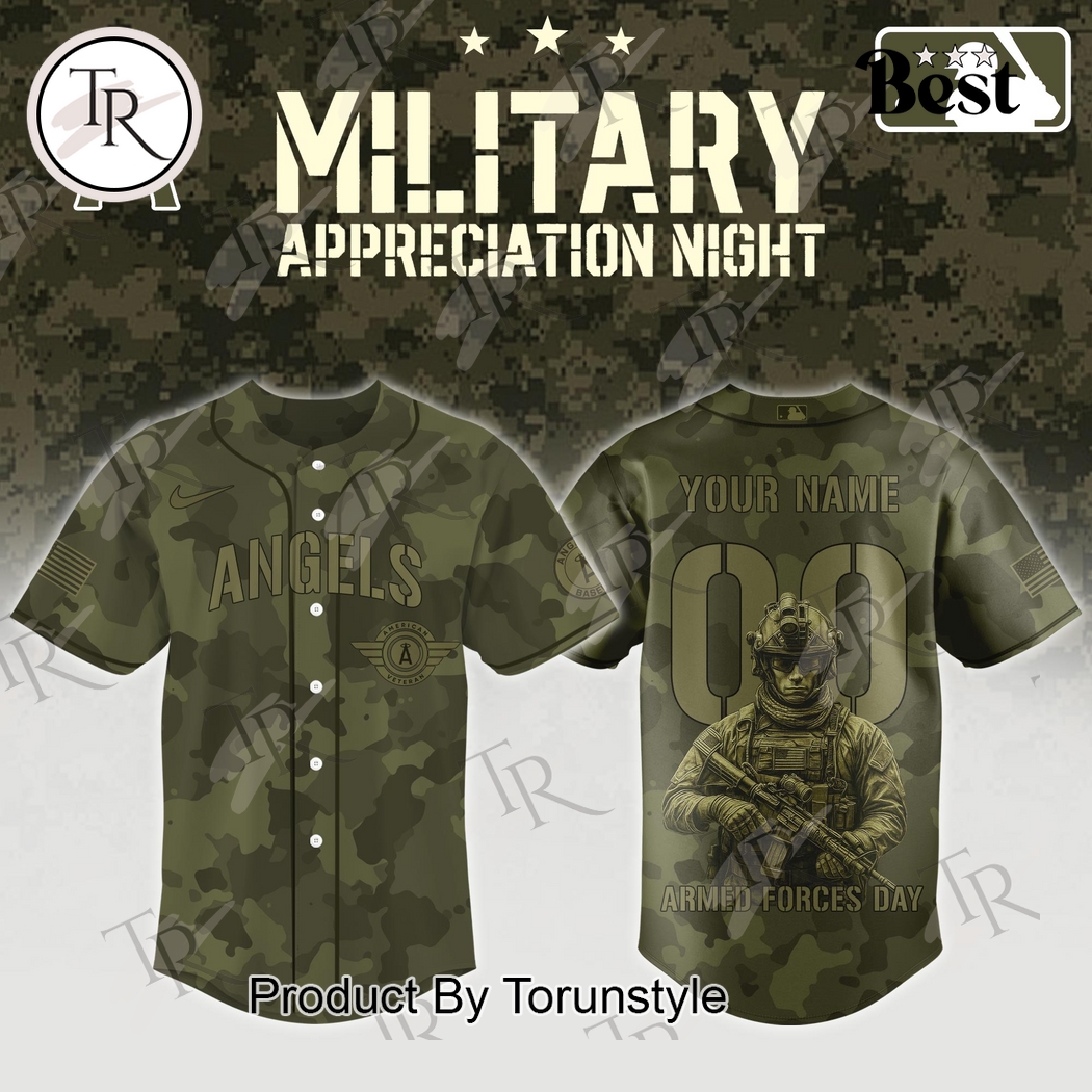 Los Angeles Angels X Armed Forces Day Night 2025 Custom Name Special Edition Baseball Jersey Los Angeles Angels X Armed Forces Day Night 2025 Custom Name Special Edition Baseball Jersey