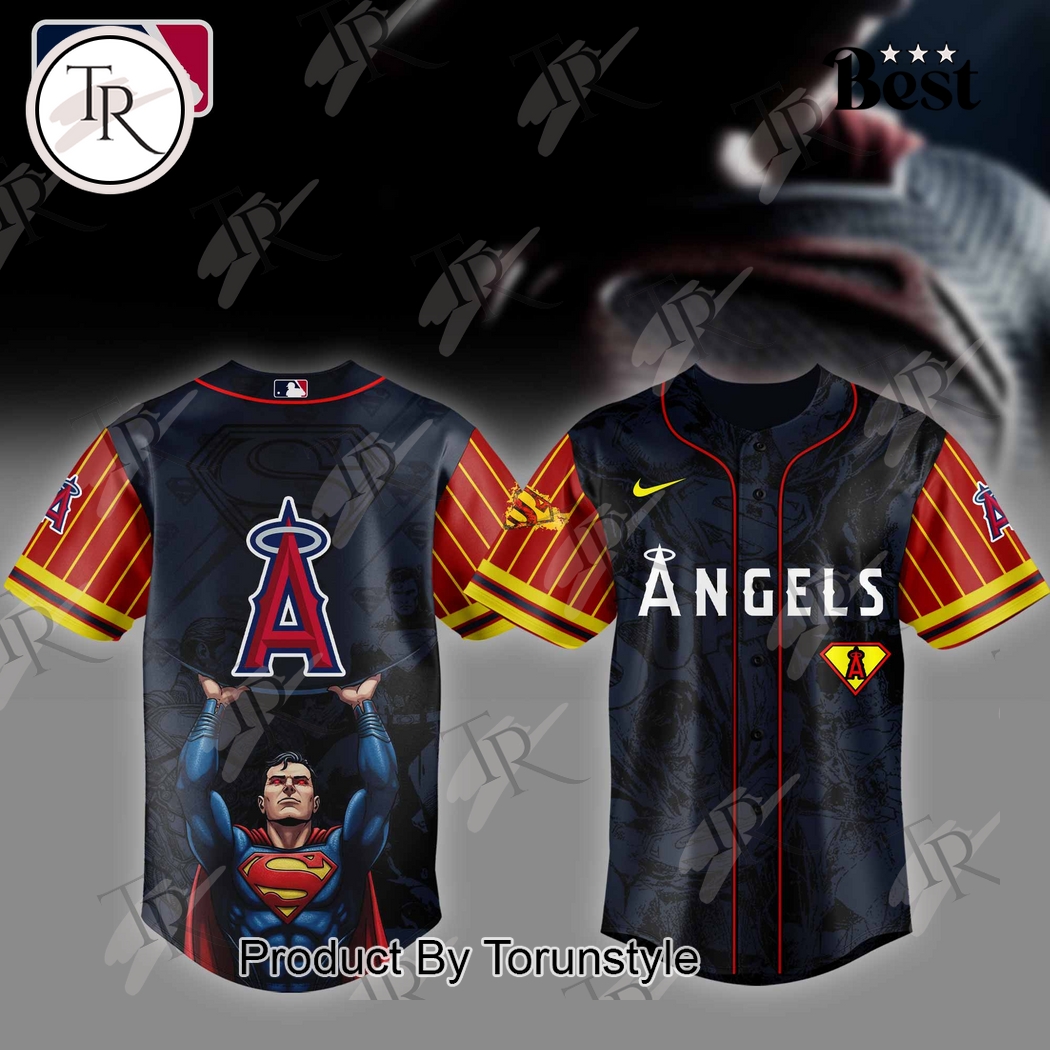 Los Angeles Angels x Superman 2025 Special Edition Baseball Jersey Los Angeles Angels x Superman 2025 Special Edition Baseball Jersey
