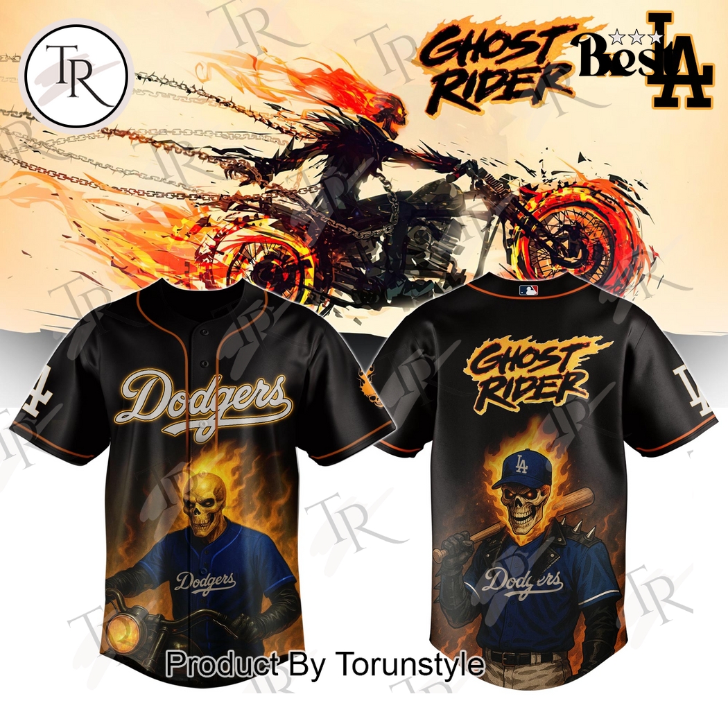 Los Angeles Dodgers X Ghost Rider 2025 Limited Edition Baseball Jersey Los Angeles Dodgers X Ghost Rider 2025 Limited Edition Baseball Jersey