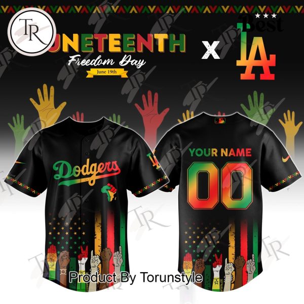 Los Angeles Dodgers X Juneteenth Freedom Day 2025 Custom Name Limited Edition Baseball Jersey