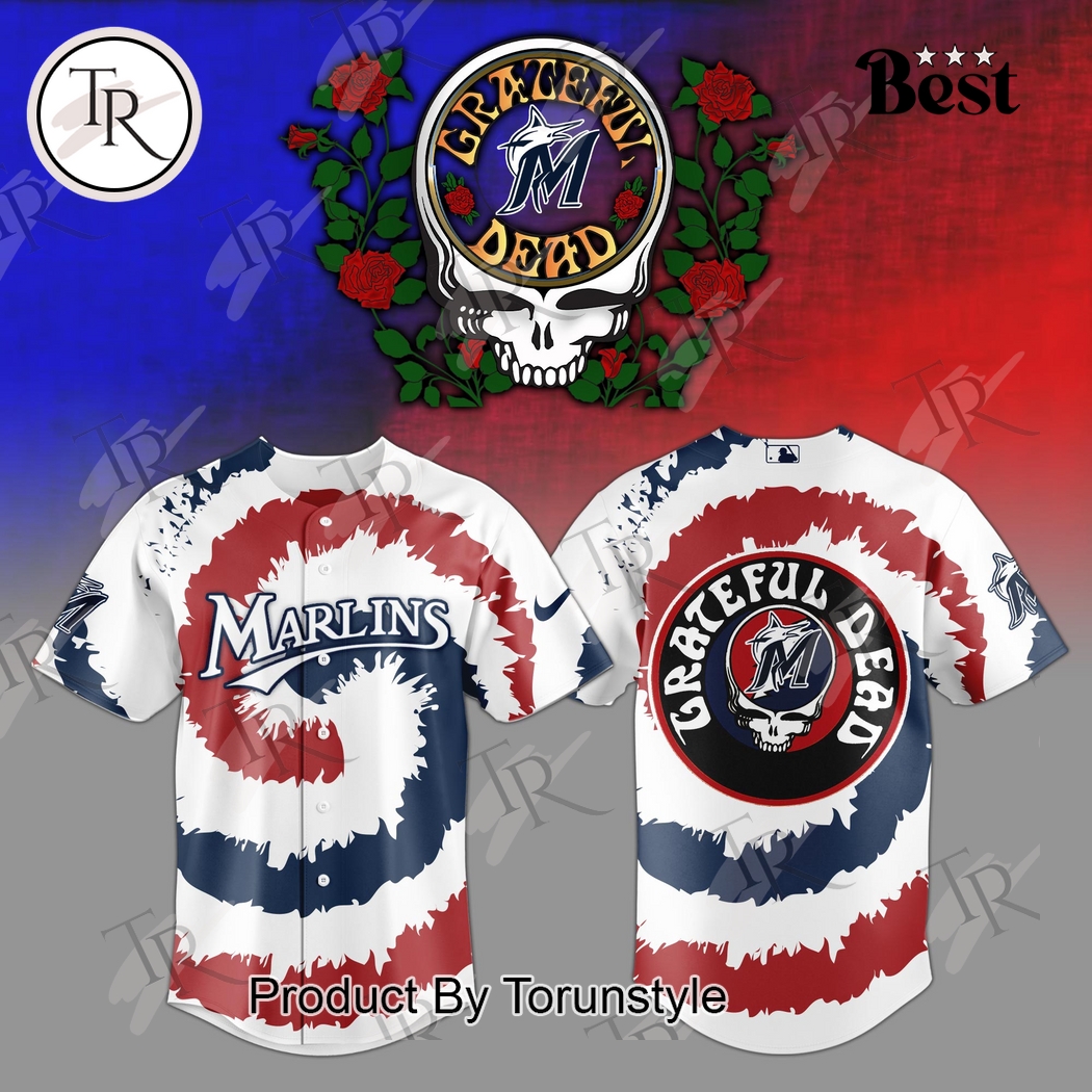 Miami Marlins Grateful Dead 2025 Special Edition Baseball Jersey Miami Marlins Grateful Dead 2025 Special Edition Baseball Jersey