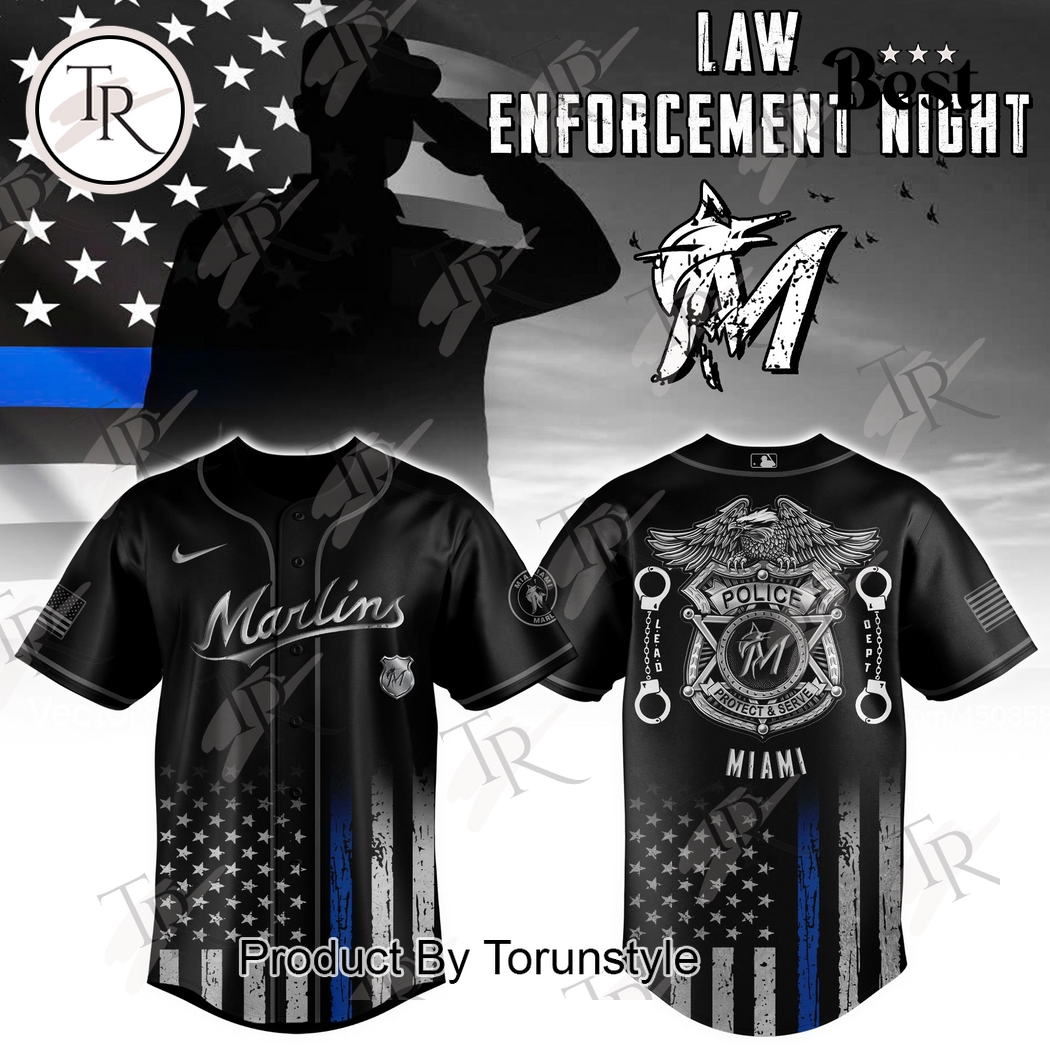 Miami Marlins X Law Enforcement Night 2025 Limited Edition Baseball Jersey Miami Marlins X Law Enforcement Night 2025 Limited Edition Baseball Jersey
