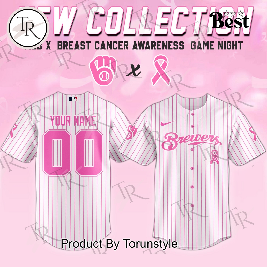 Milwaukee Brewers X Breast Cancer Awareness Game Night 2025 Custom Name Limited Edition Baseball Jersey Milwaukee Brewers X Breast Cancer Awareness Game Night 2025 Custom Name Limited Edition Baseball Jersey