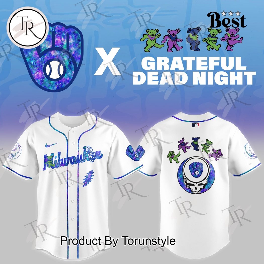 Milwaukee Brewers X Grateful Dead Night Game 2025 Limited Edition Baseball Jersey Milwaukee Brewers X Grateful Dead Night Game 2025 Limited Edition Baseball Jersey
