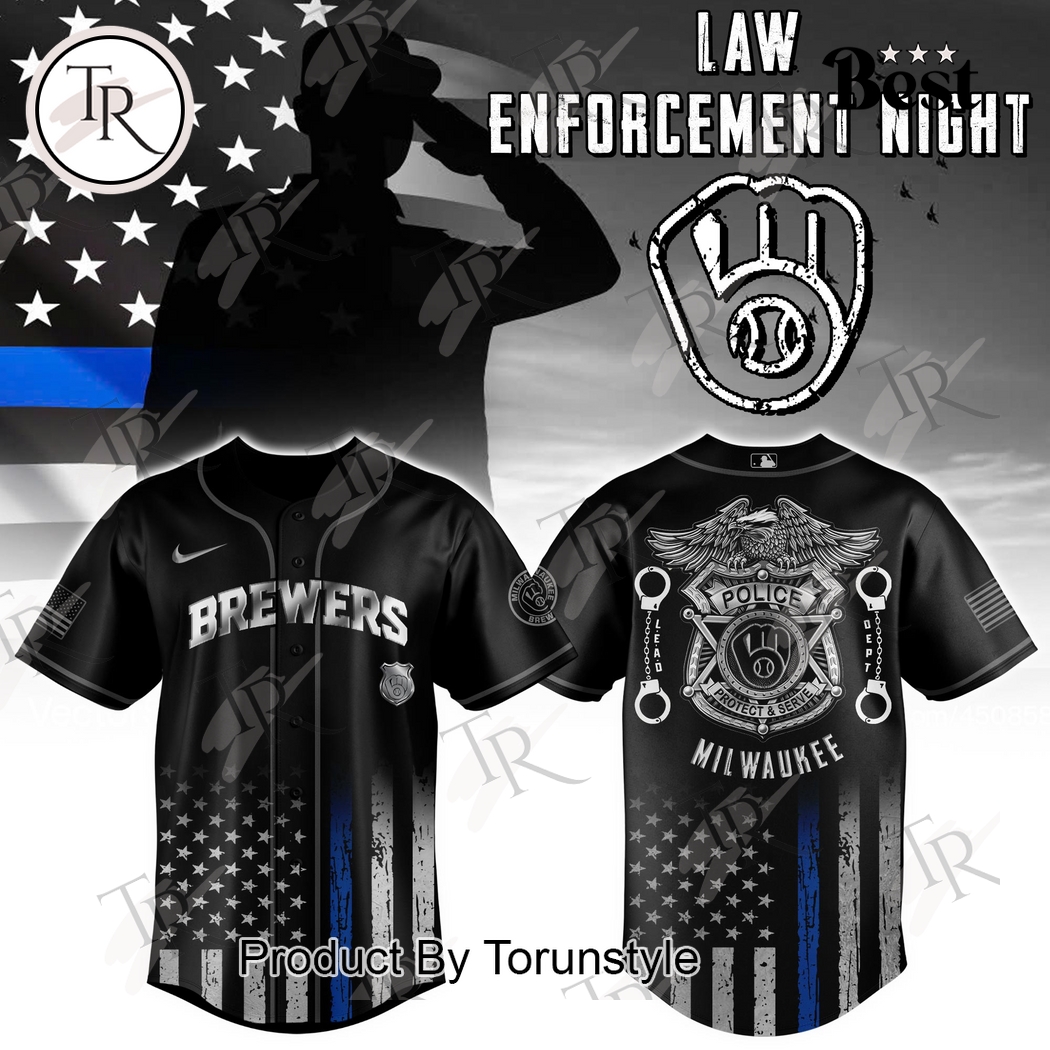 Milwaukee Brewers X Law Enforcement Night 2025 Limited Edition Baseball Jersey Milwaukee Brewers X Law Enforcement Night 2025 Limited Edition Baseball Jersey