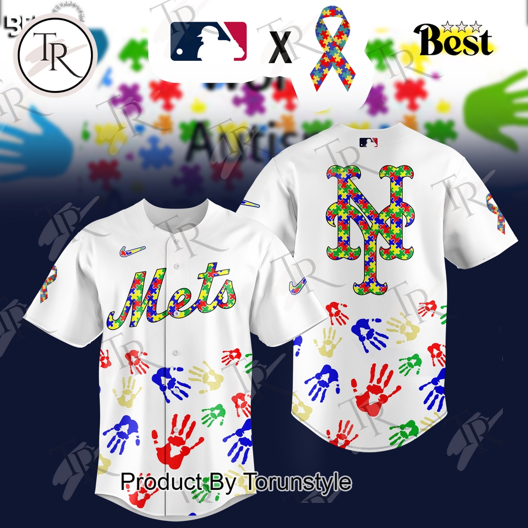 New York Mets 2025 Autism Awareness Special Edition Baseball Jersey New York Mets 2025 Autism Awareness Special Edition Baseball Jersey
