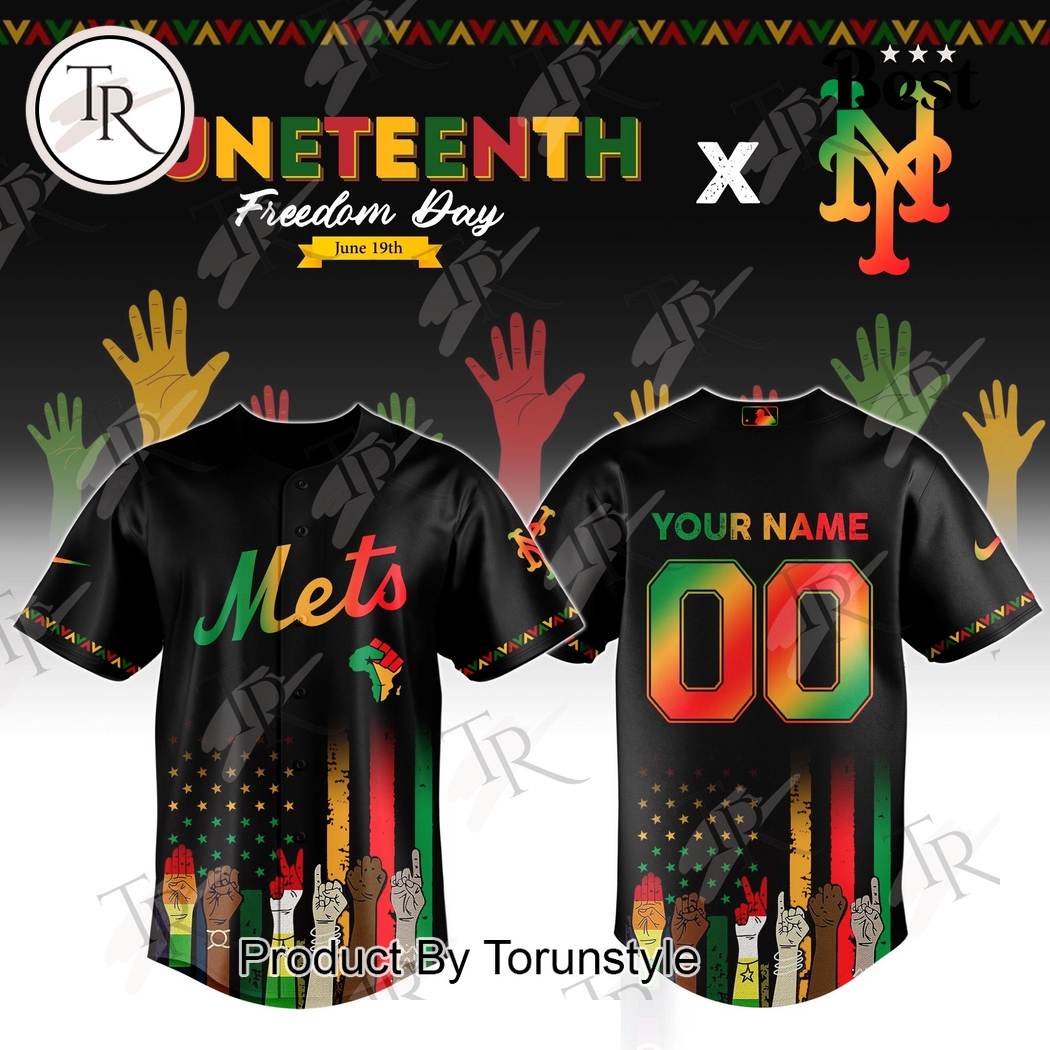 New York Mets X Juneteenth Freedom Day 2025 Custom Name  Edition Baseball Jersey