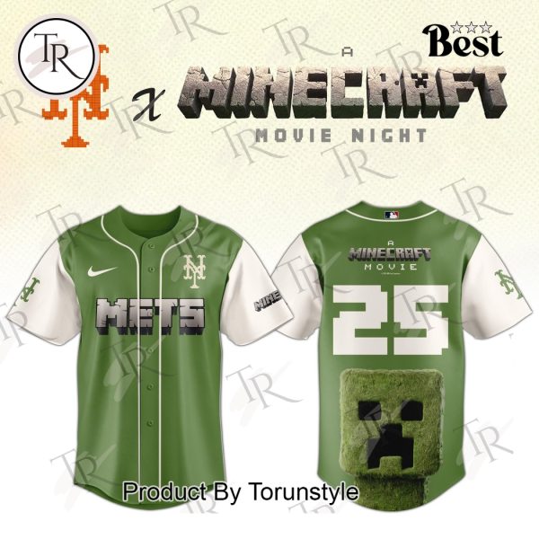 New York Mets x A Minecraft Movie Night 2025 Limnited Edition Baseball Jersey