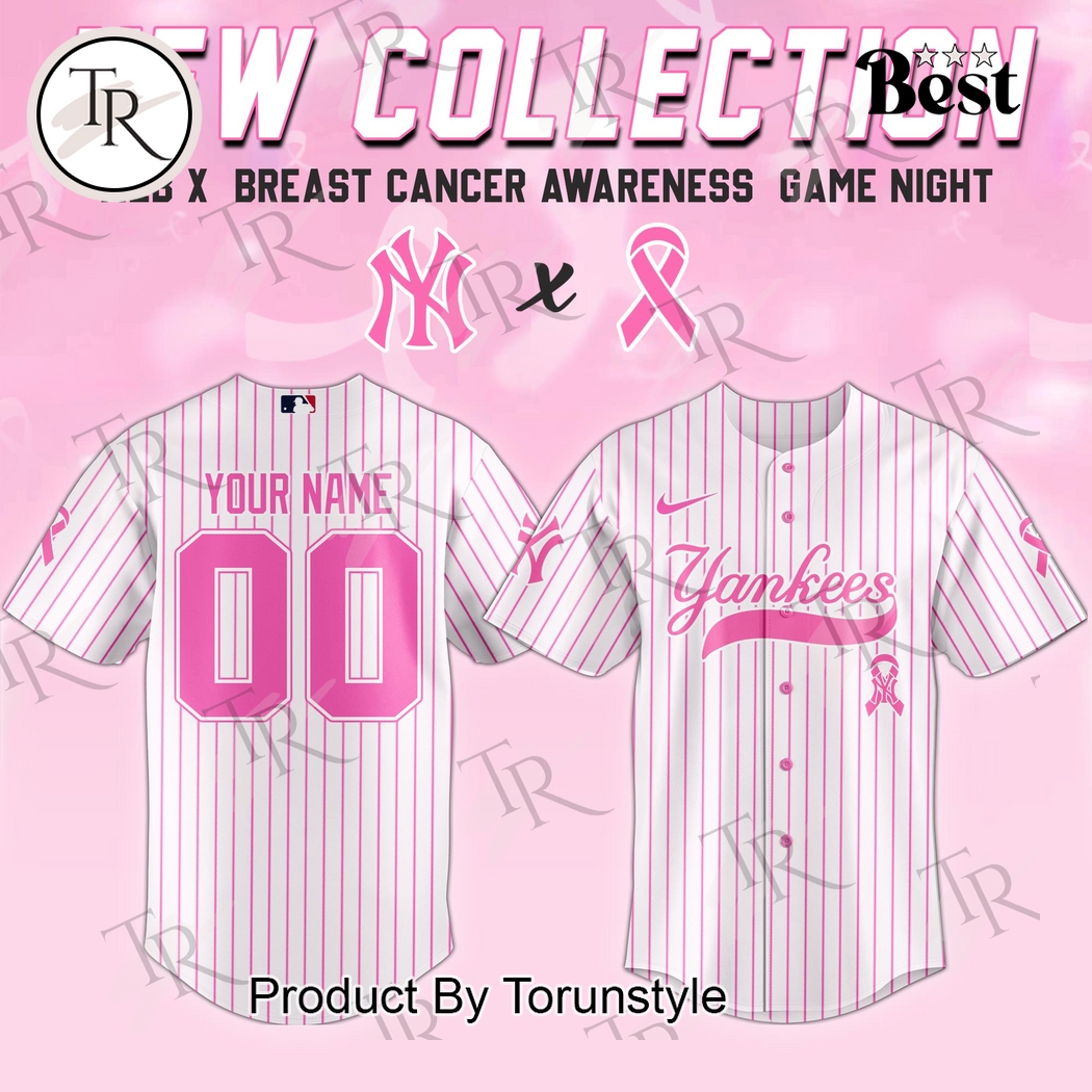 New York Yankees X Breast Cancer Awareness Game Night 2025 Custom Name Limited Edition Baseball Jersey New York Yankees X Breast Cancer Awareness Game Night 2025 Custom Name Limited Edition Baseball Jersey