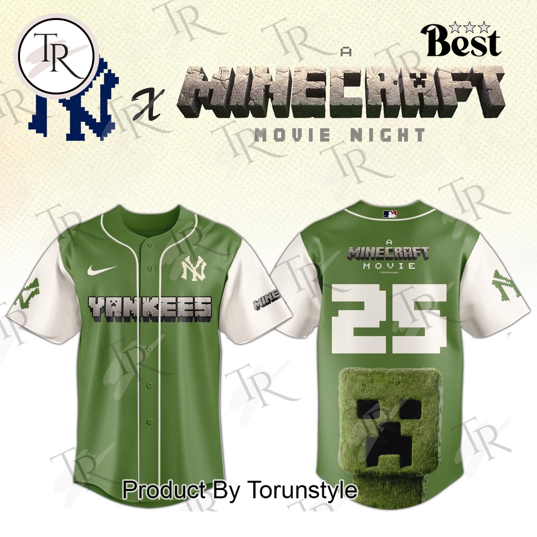 New York Yankees x A Minecraft Movie Night 2025 Limnited Edition Baseball Jersey New York Yankees x A Minecraft Movie Night 2025 Limnited Edition Baseball Jersey