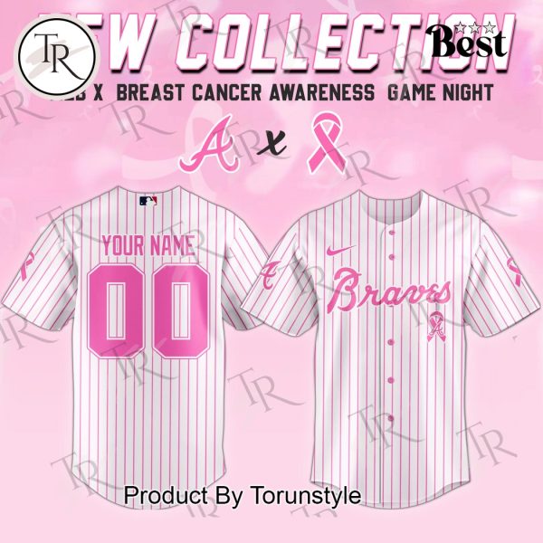 Atlanta Braves X Breast Cancer Awareness Game Night 2025 Custom Name Limited Edition Baseball Jersey