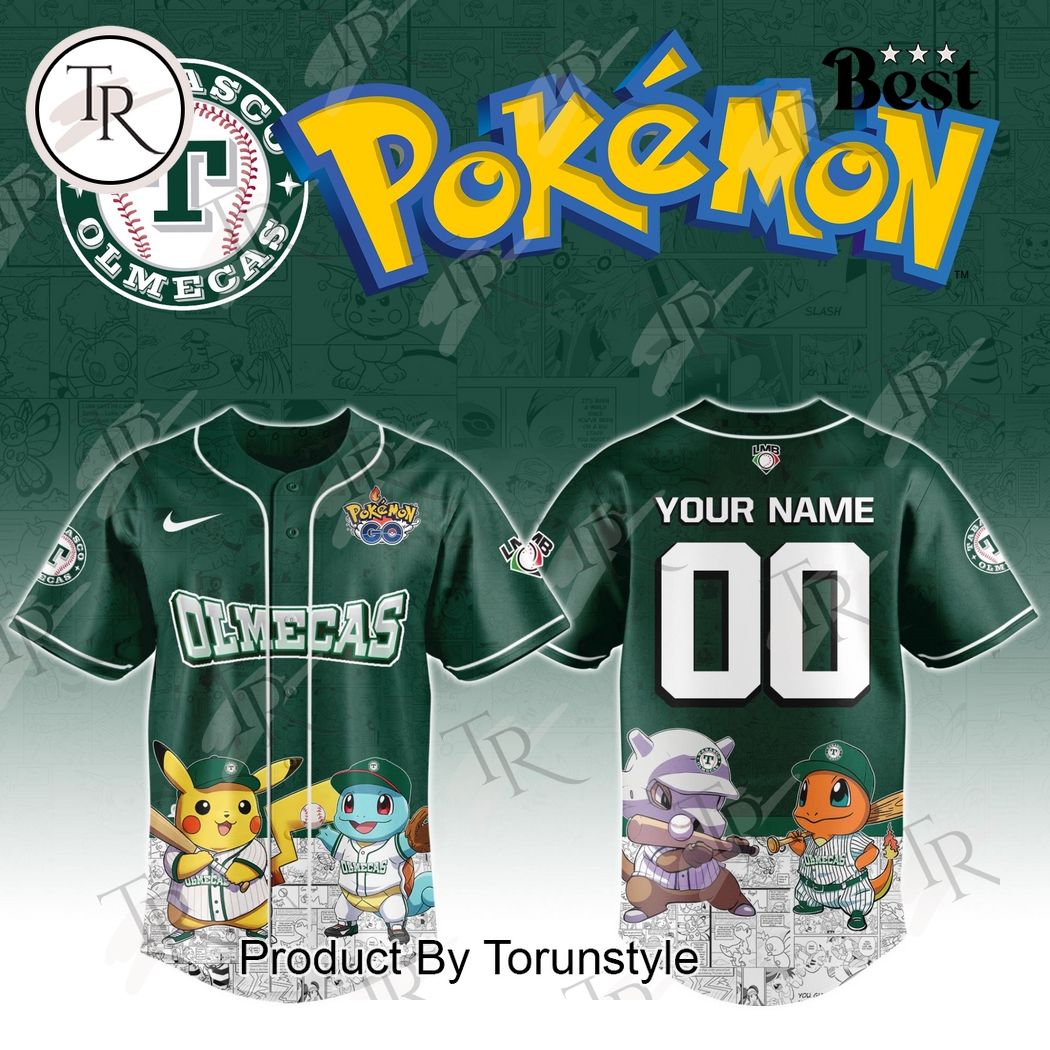 Olmecas De Tabasco 2025 Pokemon Custom Name Limited Edition Baseball Jersey Olmecas De Tabasco 2025 Pokemon Custom Name Limited Edition Baseball Jersey