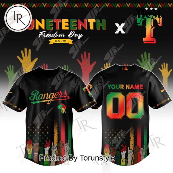 Texas Rangers X Juneteenth Freedom Day 2025 Custom Name Limited Edition Baseball Jersey