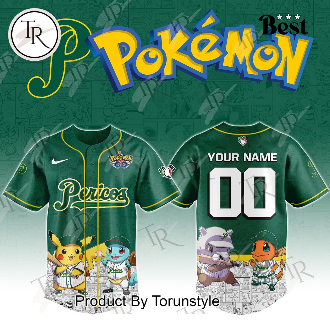 Pericos De Puebla 2025 Pokemon Custom Name Limited Edition Baseball Jersey Pericos De Puebla 2025 Pokemon Custom Name Limited Edition Baseball Jersey