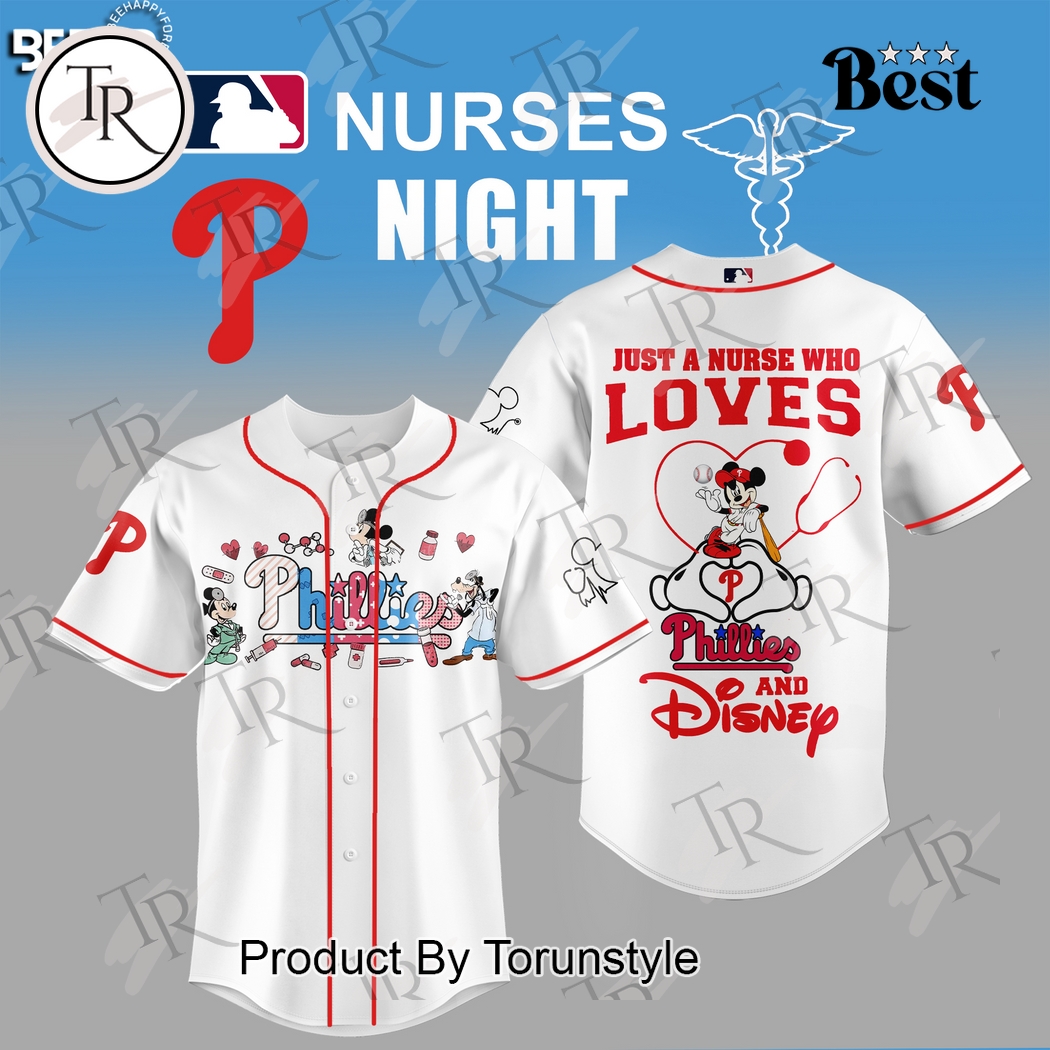Philadelphia Phillies X Mickey Mouse Just A Nurse Who Loves 2025 Limited Edition Baseball Jersey Philadelphia Phillies X Mickey Mouse Just A Nurse Who Loves 2025 Limited Edition Baseball Jersey