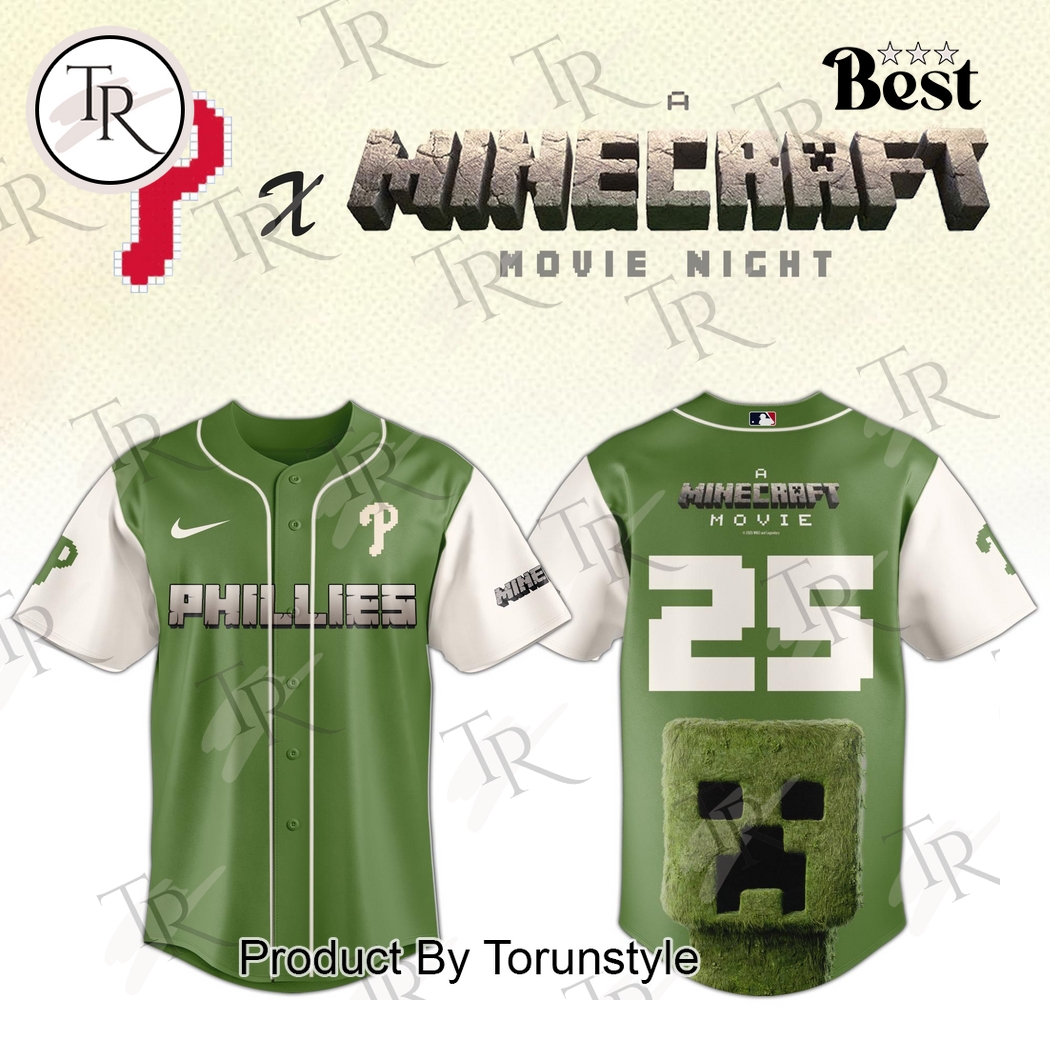 Philadelphia Phillies x A Minecraft Movie Night 2025 Limnited Edition Baseball Jersey Philadelphia Phillies x A Minecraft Movie Night 2025 Limnited Edition Baseball Jersey