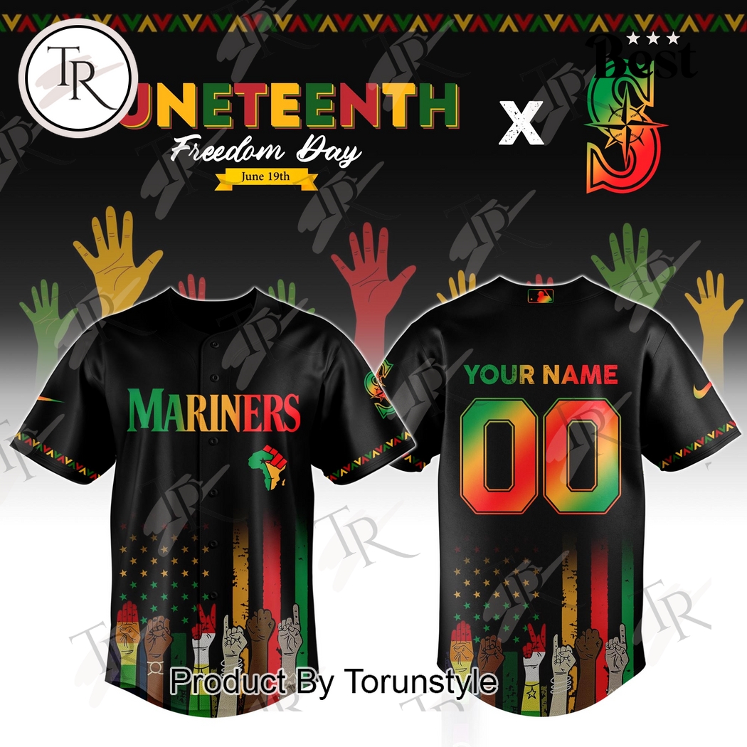 Seattle Mariners X Juneteenth Freedom Day 2025 Custom Name Limited Edition Baseball Jersey Seattle Mariners X Juneteenth Freedom Day 2025 Custom Name Limited Edition Baseball Jersey
