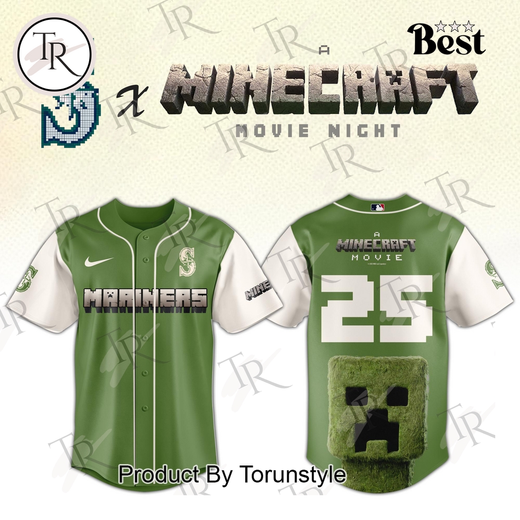 Seattle Mariners x A Minecraft Movie Night 2025 Limnited Edition Baseball Jersey Seattle Mariners x A Minecraft Movie Night 2025 Limnited Edition Baseball Jersey