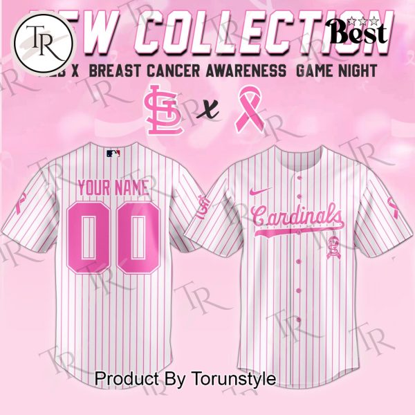 St.Louis Cardinals X Breast Cancer Awareness Game Night 2025 Custom Name Limited Edition Baseball Jersey