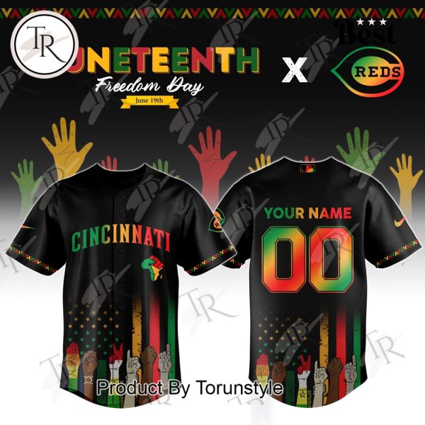 Cincinnati Reds X Juneteenth Freedom Day 2025 Custom Name Limited Edition Baseball Jersey