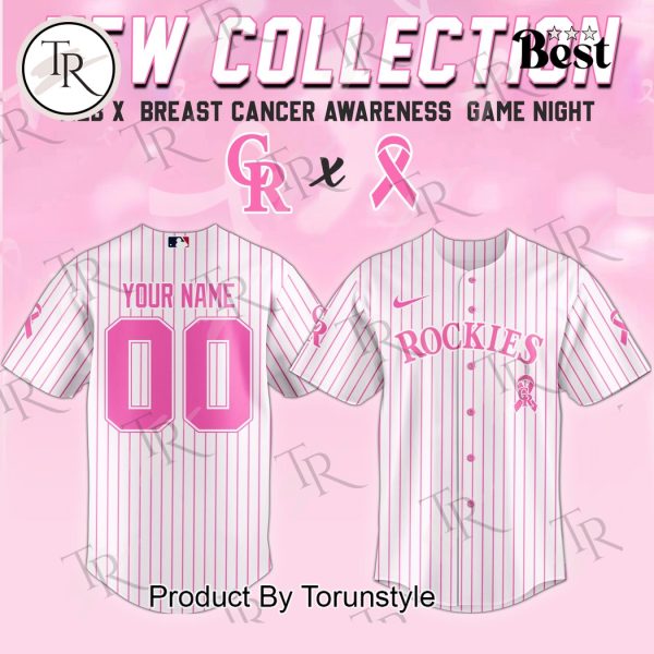 Colorado Rockies X Breast Cancer Awareness Game Night 2025 Custom Name Limited Edition Baseball Jersey